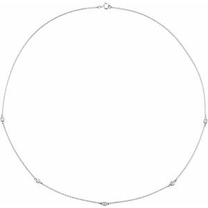 Ladies Natural Diamond 5-Station Necklace (I2, H+) — Sterling Silver