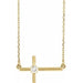 Ladies Natural Diamond Sideways Cross Necklace (I1, G-H) — 14K Yellow Gold