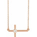 Ladies Natural Diamond Sideways Cross Necklace (I1, G-H) — 14K Rose Gold