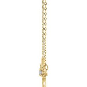 Lab-Grown Diamond Sideways Cross Necklace or Center - Style R42356
