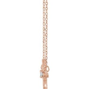 Lab-Grown Diamond Sideways Cross Necklace or Center - Style R42356