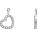 Ladies Natural Diamond Heart Earring Jackets — 14K White Gold