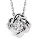 Ladies Natural Diamond Knot Necklace (I1, G-H) — Sterling Silver