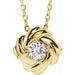 Ladies Natural Diamond Knot Necklace (I1, G-H) — 14K Yellow Gold