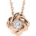 Ladies Natural Diamond Knot Necklace (I1, G-H) — 14K Rose Gold
