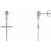 Ladies 14K Yellow/ Natural Diamond Cross Earrings — 14K White Gold