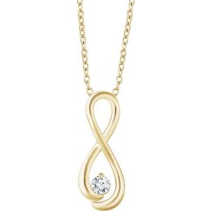 Ladies Natural Diamond Infinity-Inspired Necklace (I1, H+) — 14K Yellow Gold