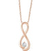 Ladies Natural Diamond Infinity-Inspired Necklace (I1, H+) — 14K Rose Gold