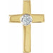 Ladies Natural Diamond Cross Lapel Pin — 14K Yellow/White Gold
