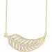 Ladies Natural Diamond Leaf Necklace (I1, H+) — 14K Yellow Gold