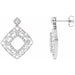 Ladies Natural Diamond Filigree Earrings — Sterling Silver