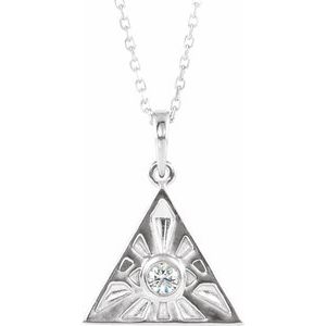 Ladies Natural Diamond Eye of Providence Necklace (I1, G-H) — Sterling Silver