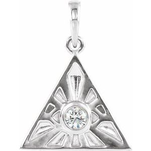 Ladies Natural Diamond Eye of Providence Pendant — Sterling Silver