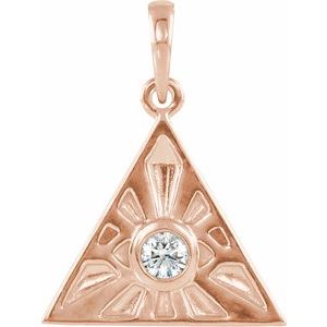 Ladies Natural Diamond Eye of Providence Pendant — 14K Rose Gold