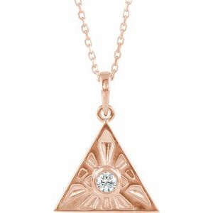 Ladies Natural Diamond Eye of Providence Necklace (I1, G-H) — 14K Rose Gold