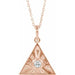 Ladies Natural Diamond Eye of Providence Necklace (I1, G-H) — 14K Rose Gold