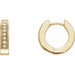 Ladies Natural Diamond 12.5 mm Hoop Earrings (I1, G-H) — 14K Yellow Gold