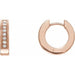 Ladies Natural Diamond 12.5 mm Hoop Earrings (I1, G-H) — 14K Rose Gold