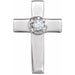 Ladies Natural Diamond Cross Lapel Pin — 14K White Gold