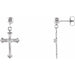 Ladies 14K Yellow/ Natural Diamond Cross Ball Earrings — 14K White Gold