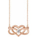 Ladies Natural Diamond Infinity-Inspired Heart Necklace (I1, G-H) — 14K Rose Gold