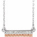 Ladies Natural Diamond Rope Bar Necklace (I1, G-H) — 14K White/Rose Gold