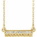 Ladies Natural Diamond Rope Bar Necklace (I1, G-H) — 14K Yellow Gold