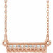 Ladies Natural Diamond Rope Bar Necklace (I1, G-H) — 14K Rose Gold