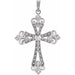 Ladies Natural Diamond Cross Pendant (I1, G-H) — 14K White Gold