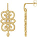 Ladies Natual Diamond Granulated Earrings — 14K Yellow Gold