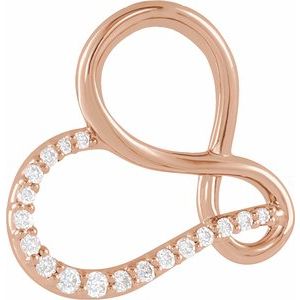 Ladies Natural Diamond Infinity-Inspired Heart Pendant (I1, G-H) — 14K Rose Gold