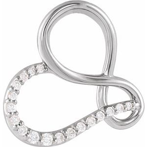 Ladies Natural Diamond Infinity-Inspired Heart Pendant (Si2-Si3, G-H) — Platinum