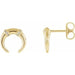 Ladies Natural Diamond Crescent Earrings — 14K Yellow Gold
