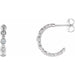 Ladies Natural Diamond Beaded Hoop Earrings (I1, G-H) — 14K White Gold