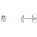 Ladies Natural Diamond Domed Stud Earring — Platinum