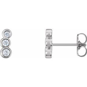 Ladies Natural Diamond Petite Ear Climbers — Platinum