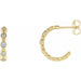 Ladies Natural Diamond Beaded Hoop Earrings (I1, G-H) — 14K Yellow Gold