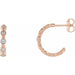 Ladies Natural Diamond Beaded Hoop Earrings (I1, G-H) — 14K Rose Gold