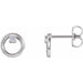 Ladies Natural Diamond Circle Earrings (I1, G-H) — 14K White Gold