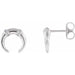 Ladies Natural Diamond Crescent Earrings — Platinum