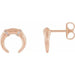 Ladies Natural Diamond Crescent Earrings — 14K Rose Gold