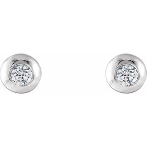 Lab-Grown Diamond Round Bezel-Set Stud Earrings - Style 86687