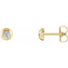 Ladies Natural Diamond Domed Stud Earring — 14K Yellow Gold
