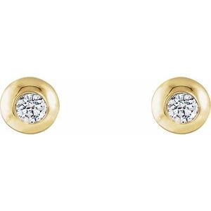 Lab-Grown Diamond Round Bezel-Set Stud Earrings - Style 86687