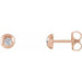 Ladies Natural Diamond Domed Stud Earring — 14K Rose Gold