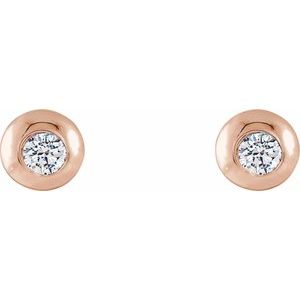 Lab-Grown Diamond Round Bezel-Set Stud Earrings - Style 86687