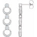 Ladies Natural Diamond Geometric Earrings — 14K White Gold