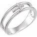 Ladies Natural Diamond Negative Space Cross Ring (I1, G-H) — Sterling Silver