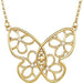Ladies Natural Diamond Butterfly Floral Necklace (I1, G-H) — 14K Yellow Gold