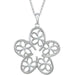 Ladies Natural Diamond Flower Necklace (I2, G-H) — Sterling Silver